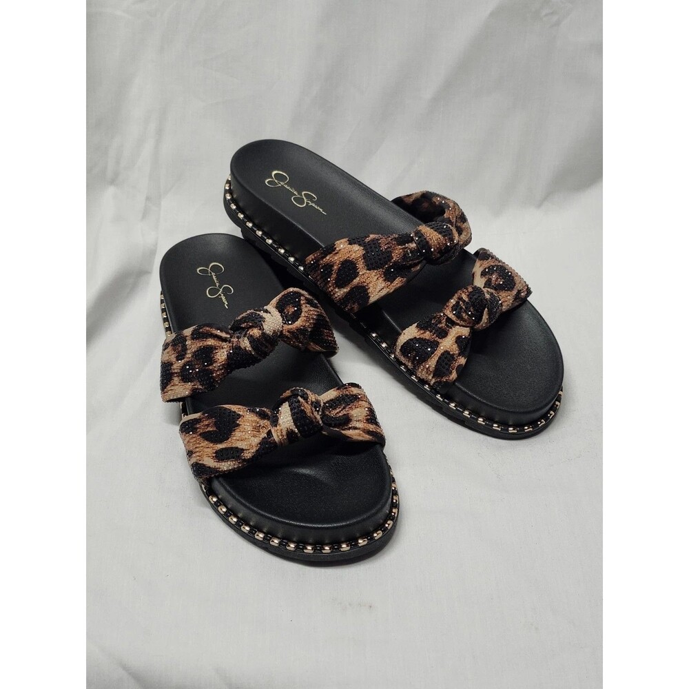 Jessica Simpson Caralyna2 Women's Leopard Print  Sandals Size 11m NEW